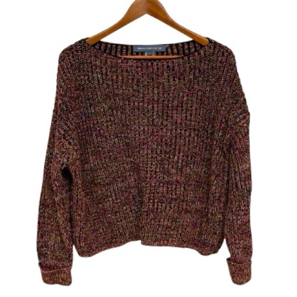 Crew Neck Sweater/French Connection 100% Cotton Soft Dropped Sleeve Sweater EUC